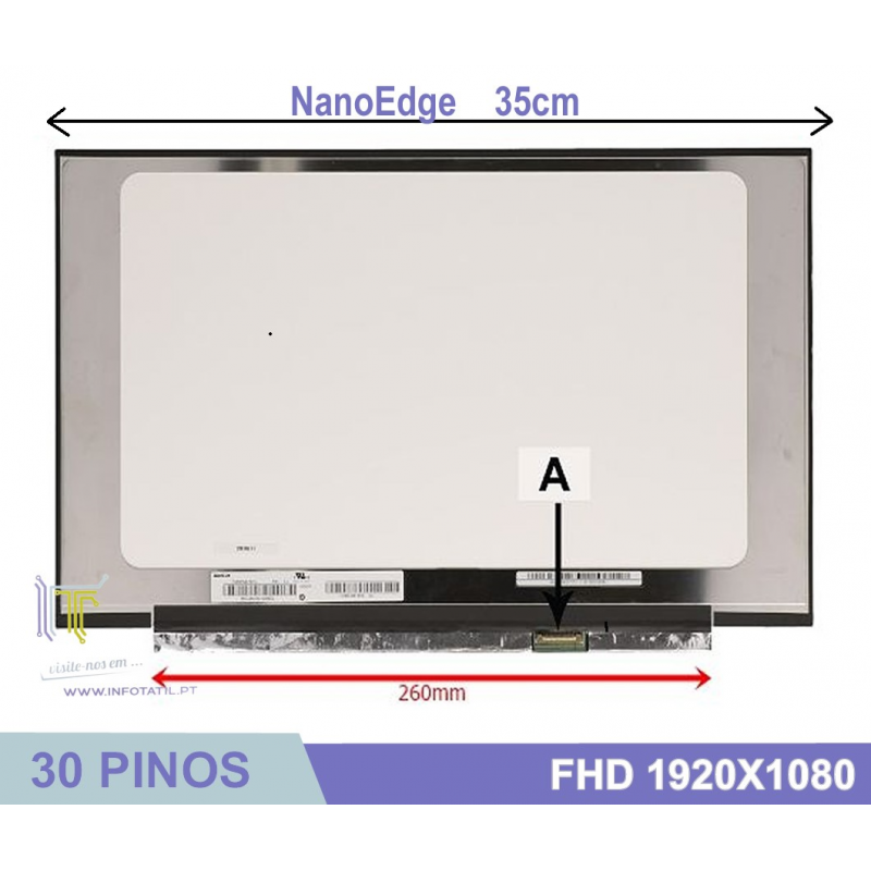 LCD 15 6 Full HD 1920x1080 35cm 30P S Brackets Placa Inverter 26cm