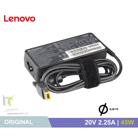 Carregador Original Lenovo 20V 2.25A 45W (Slim Tip) - 45N0293