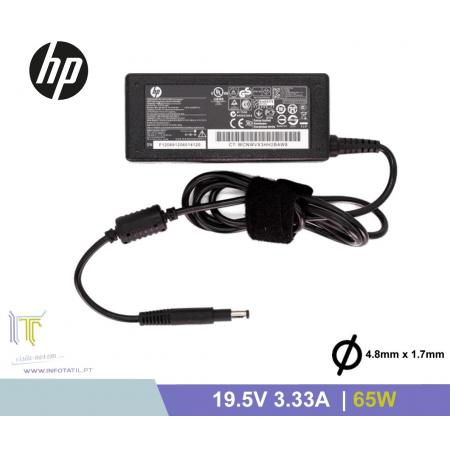 Carregador Compatível HP 19.5V 3.33A 65W (4.8*1.7mm) - 693715-001