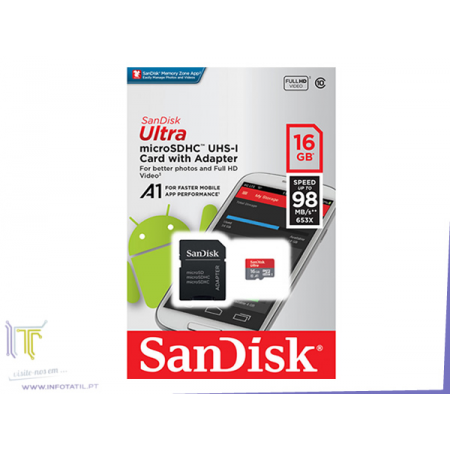 SanDisk 16GB Ultra microSDHC Class 10 - SDSQUAR-016G-GN6MA