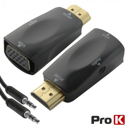 Conversor HDMI -_ VGA C/ Áudio PROK - INF-HDMIVGA03