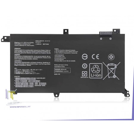 Bateria Compatível Asus B31N1732 11.55V 3600mAh/42Wh