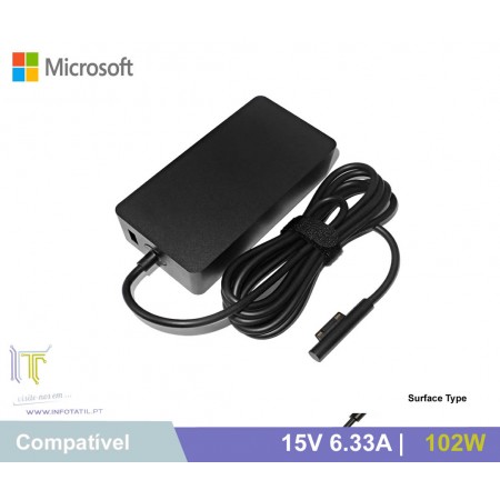 Carregador Compatível Microsoft Surface 15V, 6.33A, 102W - 1798