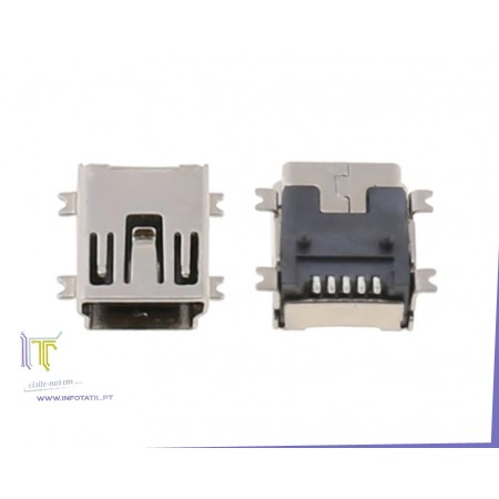 Ficha Mini USB 5 Pinos Fêmea